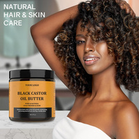 Traitement capillaire intensif au beurre d'huile de ricin noire jamaïcaine et massage hydratant pour la peau, les cheveux et le corps