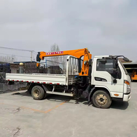 Manipulateur hydraulique de 3 tonnes, grue mobile à flèche droite hydraulique, camion 4x4, pompe moteur pour une efficacité élevée
