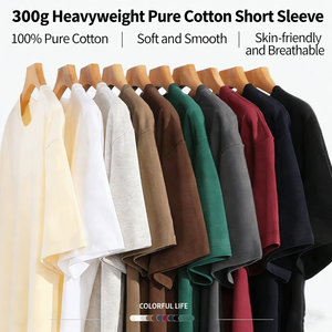 <span class=keywords><strong>Camiseta</strong></span> de <span class=keywords><strong>Manga</strong></span> Corta con Cuello Redondo de Algodón Puro de 300 g, Superventas de Verano al por Mayor, <span class=keywords><strong>Camiseta</strong></span> Interior Informal Holgada para Hombre, <span class=keywords><strong>Camiseta</strong></span> de Color Sólido con Logotipo - Product Image 6