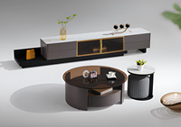 Table basse moderne minimaliste pour salon, avec structure en bois durable et rangement, meuble TV