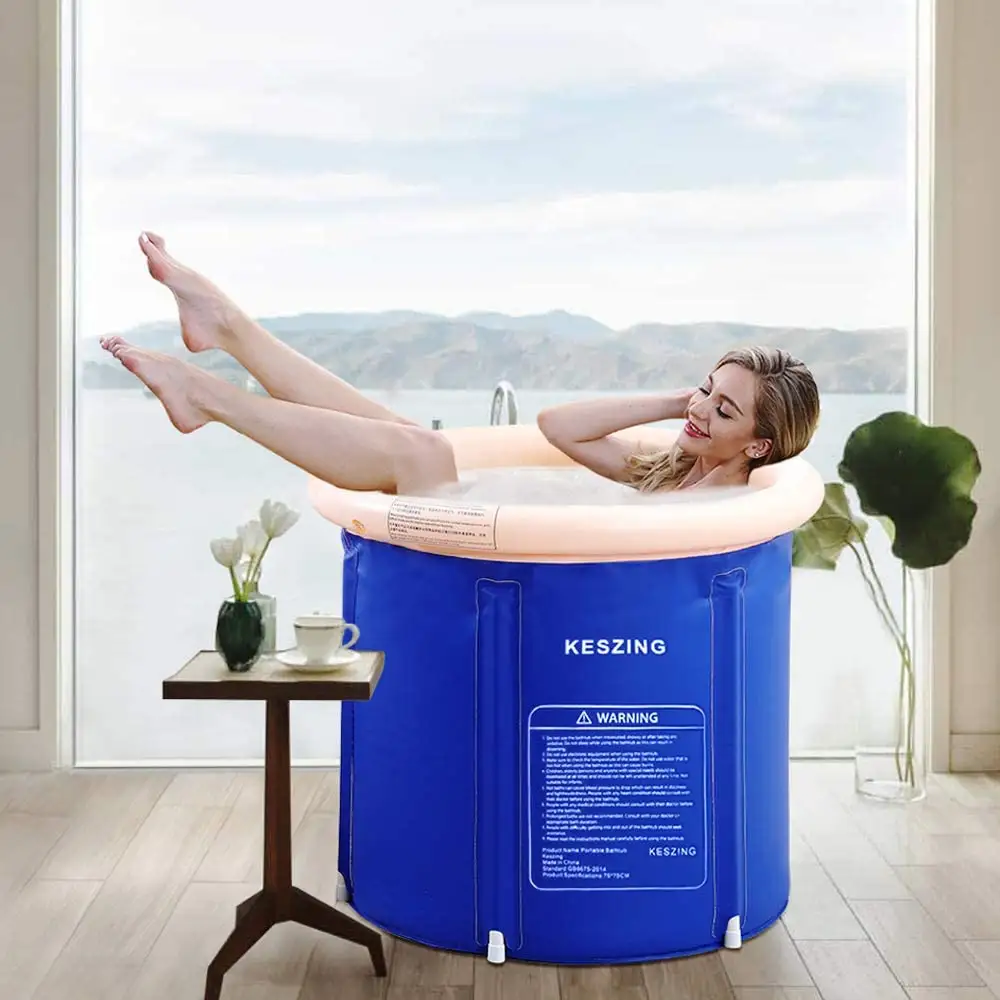 Inflatable Bathtub Portable Bathtub Sauna Foldable Hot Tub in Small Spaces Spa for Shower Stall Plastic Adult Size Ice Bathtub