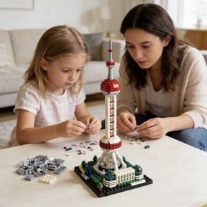 Bloques de Construcción Personalizados de <span class=keywords><strong>la</strong></span> Torre de Perlas Oriental, Modelo de Arquitectura Emblemática de Shanghái, Servicio de Diseño Personalizado - Product Image 1