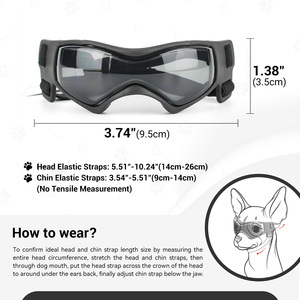 Gafas <span class=keywords><strong>de</strong></span> Sol para Perros Pequeños, Protección UV, Antiviento, con Correas Ajustables para <span class=keywords><strong>Cabeza</strong></span> y Barbilla - Product Image 3