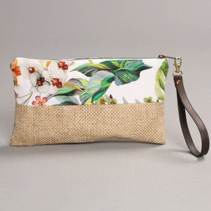 Hoa In Logo Phụ Nữ Bãi Biển Ly Hợp Túi Vải Đay Với Tay Cầm Bằng Da Túi Vải Bố Mỹ Phẩm Trang Điểm - Product Image 5