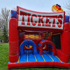 Outdoor carnival party games rollercoaster stormbaan inflatable ticket obstacle course <b>bounce</b> house commercial - Product Image 5