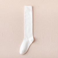 Chaussettes de mollet Chaussettes en coton Chaussettes mi-tube Chaussettes d'école de jour Bas noirs et blancs sur le genou