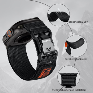 Tùy chỉnh S10 cho dây đeo đồng hồ iwatch98765 Thế hệ pin khóa quyến rũ Ultra2 ngoài trời Nylon thể thao dây đeo cổ tay - Product Image 4