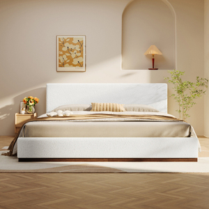 Italian Modern Luxury Adjustable Convertible Bedroom Soft Wood <b>Bed</b> Frame Fabric Upholstered <b>Queen</b> <b>Size</b> - Product Image 2