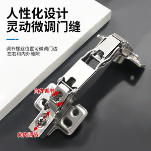 180 Degree Hydraulic Hinge Full Mortise Cold Rolled Steel Soft Closing Furniture Hinge Modern Design Plated Surface - Product Image 5