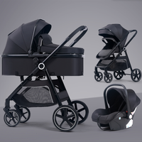 Poussette 3-en-1 personnalisée, nouvelle, approuvée, pliable, système de voyage facile, portable, légère, en lin, acier inoxydable, tendance, vente chaude
