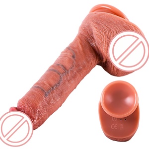 Dildo sexuel souple 2-en-1 écologique, design ergonomique, réaliste, fonction de pulvérisation, 100% étanche, 480g, jouet pour adultes pour la masturbation féminine - Product Image 4
