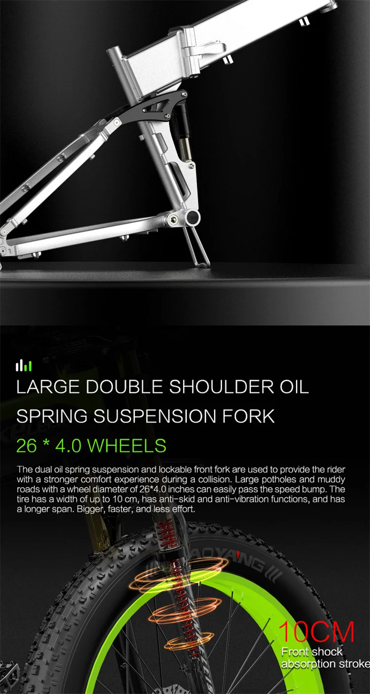 LANKELEISI XT750PLUS 1000W electric bicycle 48v 17.5ah 26 inch folding fat tire electric bike 27 speed mountain bike