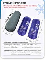 Étui de transport isotherme portable pour insuline avec blocs réfrigérants réutilisables – Sac de refroidissement médical pour médicaments diabétiques