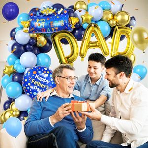 Kit de Guirnalda de Globos Metálicos Dorados y Azules Personalizados para el Día del Padre con Globos Grandes de Papá para la Fiesta del Día del Padre - Product Image 3