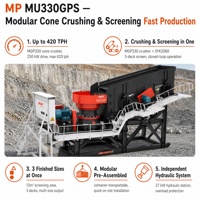 Installation de concassage et de criblage modulaire à cône MU330GPS avec concasseur à cône et crible vibrant à 3 étages 420tph pour agrégats de carrière