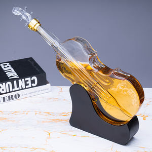 Décanteur de violon <span class=keywords><strong>en</strong></span> verre avec base <span class=keywords><strong>en</strong></span> bois, Offre Spéciale ml, bouteille de vin, whisky, vin, 1000 - Product Image 4
