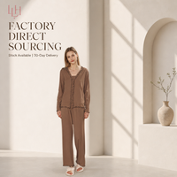 Ensemble de Nuit Élégant et Doux pour Femme, Teinture Réactive, Palette de Couleurs Intemporelles, Étiquette Personnalisée OEM, Vente en Gros, pour le Sommeil et le Confort