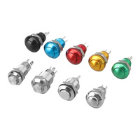Interrupteur à bouton-poussoir métallique étanche IP65 personnalisé 8mm/10mm avec lumière, auto-bloquant, réinitialisation, commande de démarrage, électronique 24V