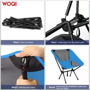 เก้าอี้พับสำหรับตั้งแคมป์กลางแจ้ง Woqi โครงอะลูมิเนียม ผ้า Oxford พกพาสะดวก สีส้ม - Product Image 4