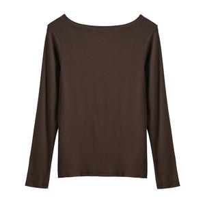 XY-Top da <span class=keywords><strong>donna</strong></span> a maniche lunghe, vestibilità slim, bianco, stile semplice, per strato base - Product Image 4