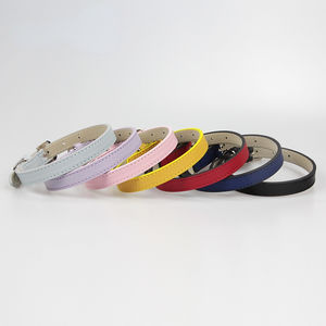 カスタムイエローリアルレザーとPu多色犬の首輪とリーシュセット - Product Image 4