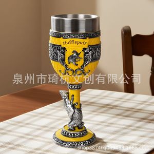 Gold Lion Stemmed Wine <b>Glass</b> Resin Handmade Modern Party Decoration QH-25081 - Product Image 4