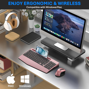 Ratón Inalámbrico Delgado para Oficina 2.4G con 2 Pilas AA, Funcionamiento Silencioso, Diseño Ergonómico con Reposamuñecas, Set <span class=keywords><strong>de</strong></span> Teclado y Ratón con Ranura <span class=keywords><strong>de</strong></span> 10 Pulgadas - Product Image 4