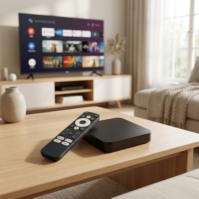 GD2 Smart Android 14 TV Box 4K Amlogic S905 Quad Core 2GB RAM 32GB ROM Dual Band WiFi BT5.0 Voice Remote Control