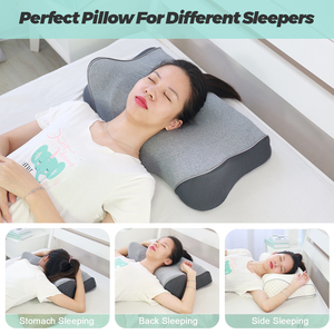 Niche Design 2 en 1 doux et <span class=keywords><strong>dur</strong></span> <span class=keywords><strong>oreiller</strong></span> de sommeil Double noyau soutien cou civière beauté fonction d'allaitement <span class=keywords><strong>oreiller</strong></span> de lit en mousse à mémoire - Product Image 3