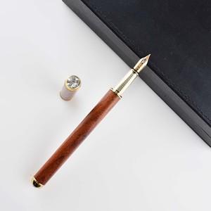 Pluma de caligrafía GemFully, la mejor venta, respetuosa con el medio ambiente, marca de cliente ejecutivo, pluma estilográfica de madera con diamante - Product Image 3