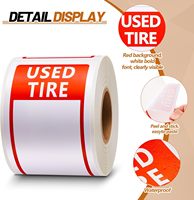 Étiquettes de pneus usagés en papier écologique, autocollants de prix, étiquettes d'inventaire pour magasin, roues, rouge et blanc, adhésifs, imperméables, anti-UV, résistants à la déchirure