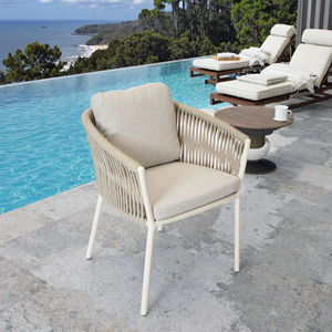 Chaises de salle à manger de <span class=keywords><strong>terrasse</strong></span> en corde tressée à cadre en aluminium imperméable moderne pour restaurants et hôtels - Product Image 1