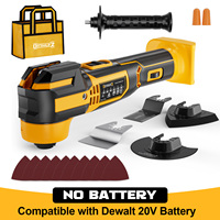 Kit d'outils oscillants multi-usages sans balais 20V en gros avec 20 feuilles de ponçage, lames de scie, grattoir et sac de rangement pour le travail du bois