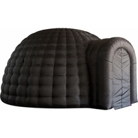 Dôme gonflable en PVC pour événements, igloo noir avec souffleur d'air, usage commercial et scolaire