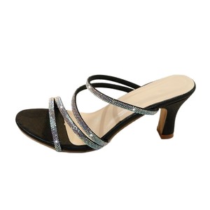 Sandalias de Tacón Alto con Pedrería Estilo Europeo y Americano, Novedad de Verano, Tacón Grueso, Moda Sexy, Tallas Grandes - Product Image 5