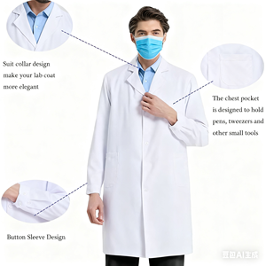 Uniformes de hospital de belleza Bata de laboratorio Logotipo personalizado Tela elástica Durable Cómodo para profesionales dentales Dentistas Bata médica - Product Image 6