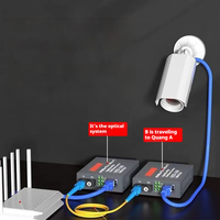 SIXIANTO HTB-3100AB Convertidor de Medios de Fibra Monomodo Simplex de 25 km y 10/100 Mbps, Equipo de Fibra Óptica