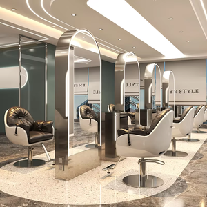 Miroir sur Pied de Salon avec Éclairage LED pour Poste de Coiffage Professionnel de Barbier en Gros - Product Image 3