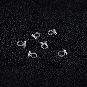 Boucles d'oreilles à clipser en forme de U, clips d'oreille en résine pour oreilles non percées, style coupelle diamant, style trou de broche EJ17 - Product Image 3