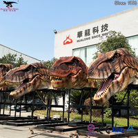 Usine de dinosaures animatroniques interactifs grandeur nature, dinosaures réalistes avec capteur de mouvement pour parcs à thème
