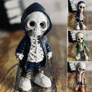2023 Hot Sale Resin Skull Skeleton Figures Halloween Decorations Gothic Decor Holiday Cute Ornaments Crafts Gifts Toys Kids