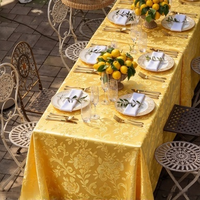 Tissu jacquard à motif damassé en gros, plusieurs couleurs disponibles pour la nappe de table de mariage et la décoration de banquet