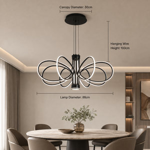 Modern Metal Chandelier With <b>Dimmable</b> Remote Tricolor <b>Led</b> For Dining Room Living Room Indoor Home Decor Large Size - Product Image 4