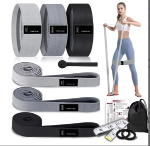 Bandes de résistance en tissu antidérapantes longues et courtes pour les fessiers avec ancre de porte - Product Image 5