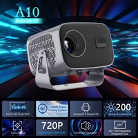 Mini Proyector Android 1080P, 200 ANSI Lúmenes, Compatible con 4K, LED, 2000:1, Multi-idioma, 2GB 16GB, para Cine en Casa, Interior y Exterior