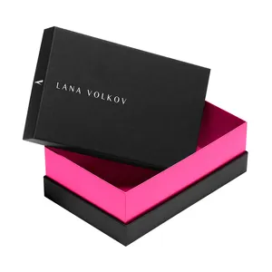 Tapa de cartón rígida con logotipo personalizado impreso, caja Base de embalaje de regalo de lujo para ropa interior, lencería