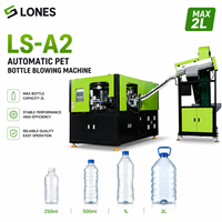 Machine de soufflage de bouteilles PET entièrement automatique LS-A2 à 2 cavités, 5 ml-2 L, avec moteur Mitsubishi PLC, pour la production de bouteilles d'eau et de boissons