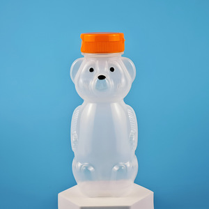 Botella de jugo espesada transparente en forma de oso creativo, taza bonita para niños de 1L para té de la leche, agua, jabón líquido, sellado de tapa de rosca de 400ml - Product Image 4