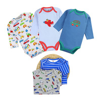 Ventes en gros de bodies pour bébés, vêtements pour nouveau-nés, garçons et filles, grenouillère 100% coton, cadeau, lot de 5, imprimé, broderie, ensemble de barboteuses pour bébé