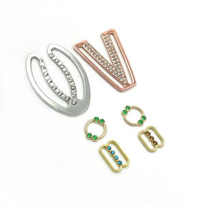 ملابس سباحة معدنية لامعة على شكل حرف V-مشبك أجهزة ملابس سباحة سبيكة/نحاسية زنك للبيكيني والملابس الداخلية موصل قابل للغسل - Product Image 2